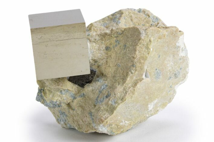Natural Pyrite Cube In Rock - Navajun, Spain #324981